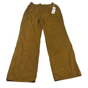 Good American Wide Leg Track Pants Bronze Brown Size 2 NWT Athleisure Lounge
